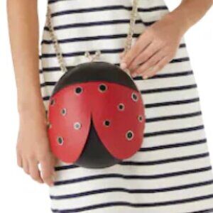 KATE SPADE WOMENS SHOULDER CROSSBODY CLUTCH GOLD CHAIN LEATHER 3D LADYBUG BAG  